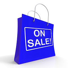 Image showing On Sale Shopping Bags Shows Bargains Savings