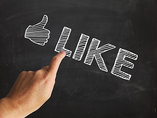 Image showing Thumbs Up Like Shows Follow Or Social Media LIkes