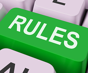 Image showing Rules Keys Shows Guidance Policy Or Regulations