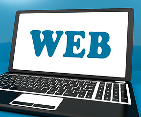 Image showing Web On Laptop Shows Online Internet Www Or Net