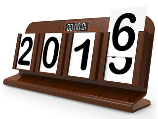 Image showing Desk Calendar Represents Year Two Thousand Sixteen