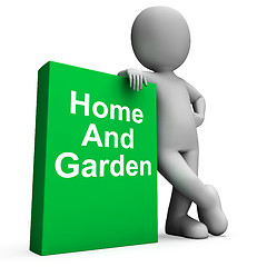 Image showing Home And Garden Book With Character Shows Household And Gardenin