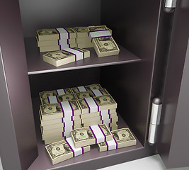 Image showing Open Safe With Money Showing Bank Accounts