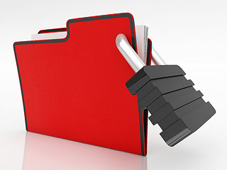 Image showing File With Padlock Showing Security