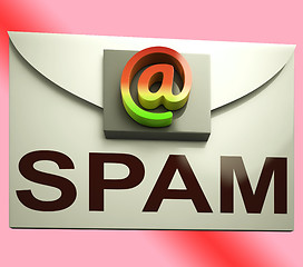 Image showing Spam Envelope Shows Unwanted E-mail Message Inbox