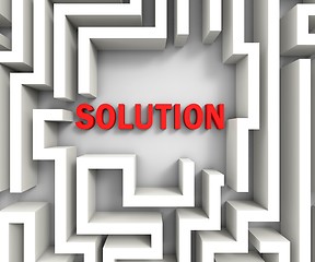 Image showing Solution In Maze Shows Puzzle Solved
