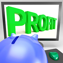 Image showing Profit On Monitor Shows Successful Business