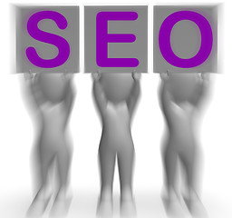 Image showing SEO Placards Mean Optimized Web Search And Development