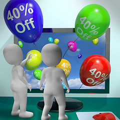 Image showing Balloons From Computer Showing Sale Discount Of Forty Percent