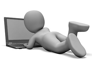 Image showing Laptop Computer Shows Browsing Web Online