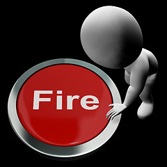 Image showing Fire Button Means Emergency Evacuation And 111