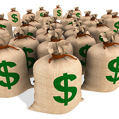 Image showing Bags Of Money Showing American Finances