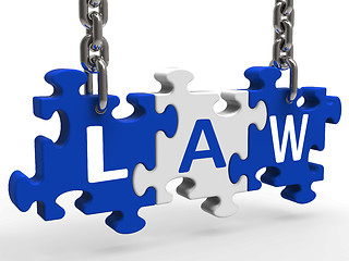 Image showing Law Puzzle Means Legally Lawful Statute Or Judicial\r