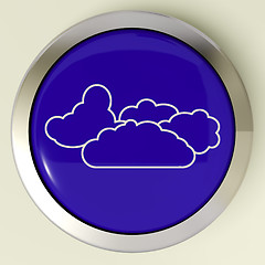 Image showing Cloud Button Means Rain Rainy Weather