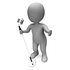 Image showing Singer Mic Shows Music Song Or Karaoke Microphone Concert