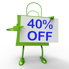 Image showing Forty Percent Reduced On Shopping Bags Shows 40 Bargains