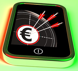 Image showing Euro Symbol On Smartphone Showing European Profits