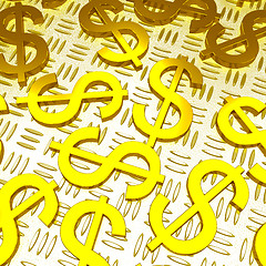 Image showing Dollar Symbols Over The Floor Showing American Prosperity