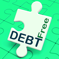 Image showing Debt Free Puzzle Means Financial Freedom And No Liability