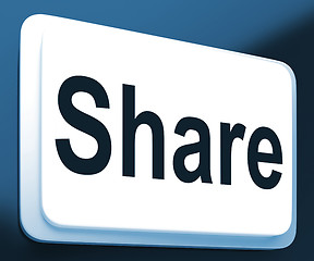 Image showing Share Button Shows Sharing Webpage Or Picture Online