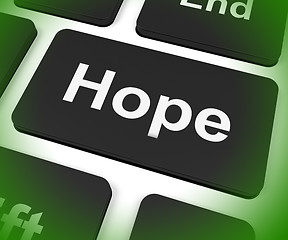 Image showing Hope Key Shows Hoping Hopeful Wishing Or Wishful