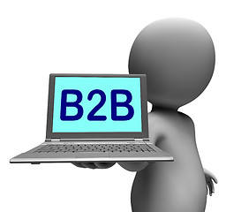 Image showing B2b Laptop Character Shows Business Trading And Commerce Online