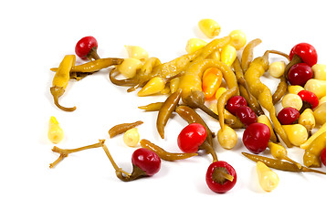 Image showing Mix of hot turkish pickled peppers