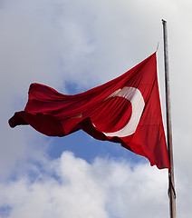 Image showing Turkish flag at windy day