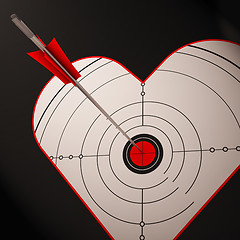 Image showing Heart Target Shows Successful Romance