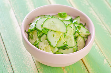 Image showing salad with cucumbers