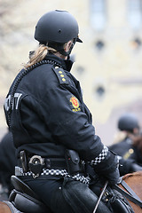 Image showing Riding police