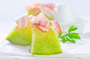 Image showing melon and ham