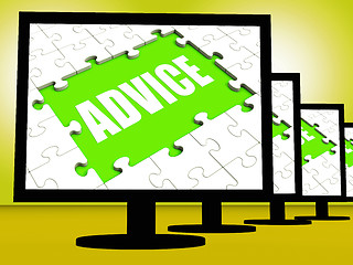 Image showing Advice Screen Means Suggestions Advise Recommend Or Suggest