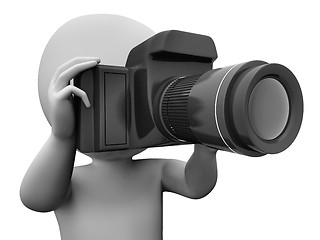 Image showing Photo Character Shows Taking An Image Dslr And Photograph