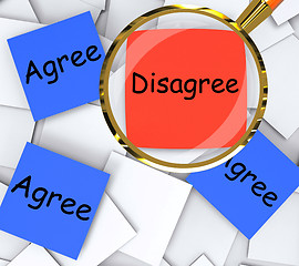 Image showing Agree Disagree Post-It Papers Mean Agreeing Or Opposing