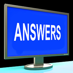 Image showing Answers Screen Shows Support Assistance And Help Online