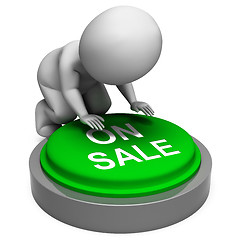 Image showing On Sale Button Means Promotions Discounts And Specials