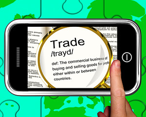 Image showing Trade Definition On Smartphone Showing Exportation