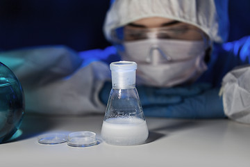 Image showing close up of scientist making test in lab