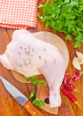 Image showing raw chicken leg