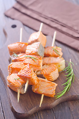 Image showing salmon kebab