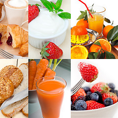 Image showing ealthy vegetarian breakfast collage