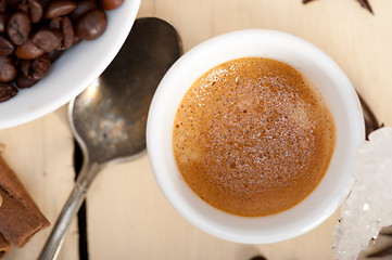 Image showing espresso coffee with sugar and spice