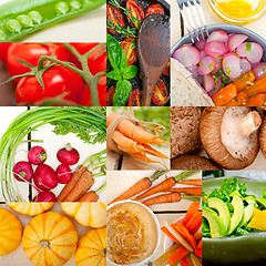 Image showing hearthy vegetables collage composition 