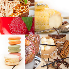 Image showing fresh dessert cake collage 