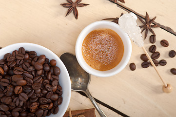 Image showing espresso coffee with sugar and spice