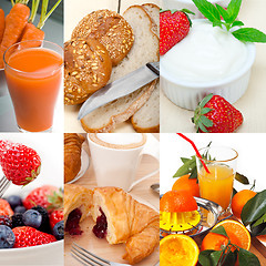 Image showing ealthy vegetarian breakfast collage