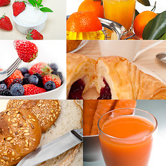 Image showing ealthy vegetarian breakfast collage