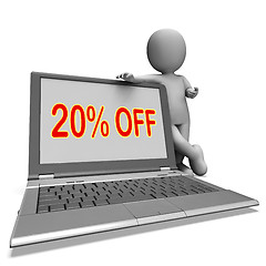 Image showing Twenty Percent Off Monitor Means Deduction Or Sale Online