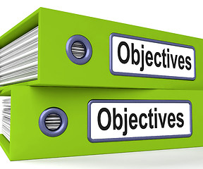 Image showing Objectives Folders Mean Business Goals And Targets